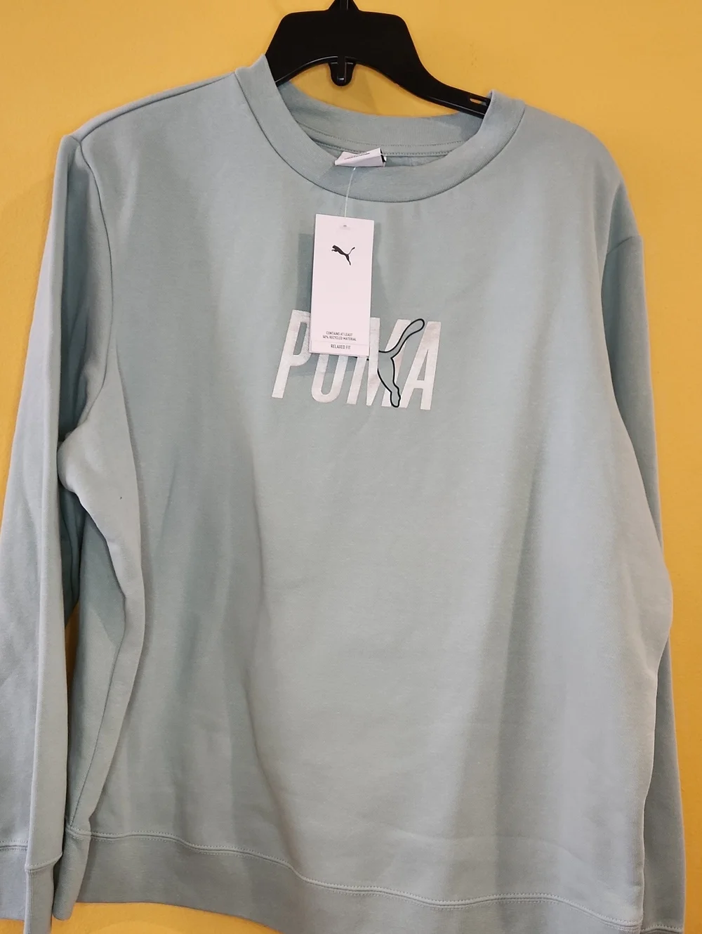 PUMA Mint Green Logo Crewneck Sweatshirt